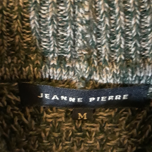 Pull Col Roulé Jeanne Pierre En Coton - Gris Foncé, Taille M, Manches Longues, Fait Main (occasion Très Bon état)